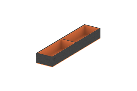 Accesorii dressing - Suport tip C pentru bijuterii, 100x460 mm, negru/portocaliu
