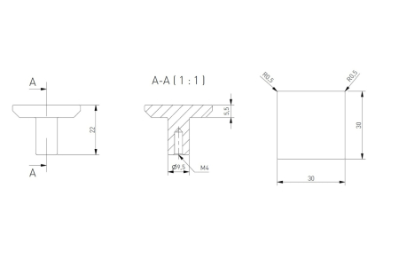 Buton mobila PLATO, 30x22 mm, ZnAl, auriu periat [4]