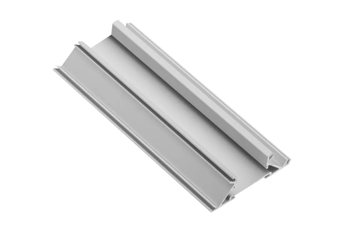 Profil banda LED - Profil LED GLAX, de capat, cu doua fete si canal pentru cant, pal 18 mm, 3 m, gri