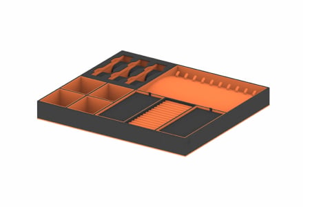 Accesorii dressing - Suport tip A1 pentru bijuterii, 520x460 mm, negru/portocaliu