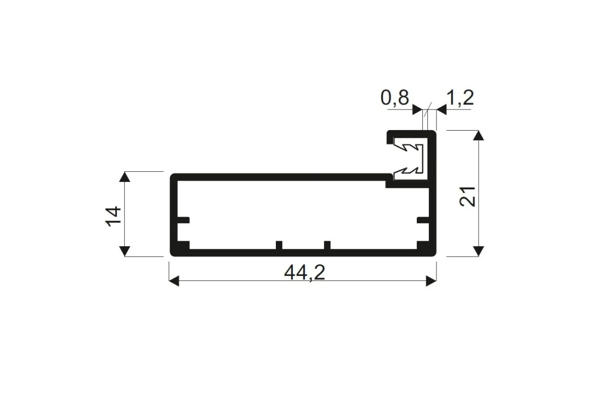 Rama S02 NEW, max. 2000x500 mm, sticla 4 mm, negru mat [5]