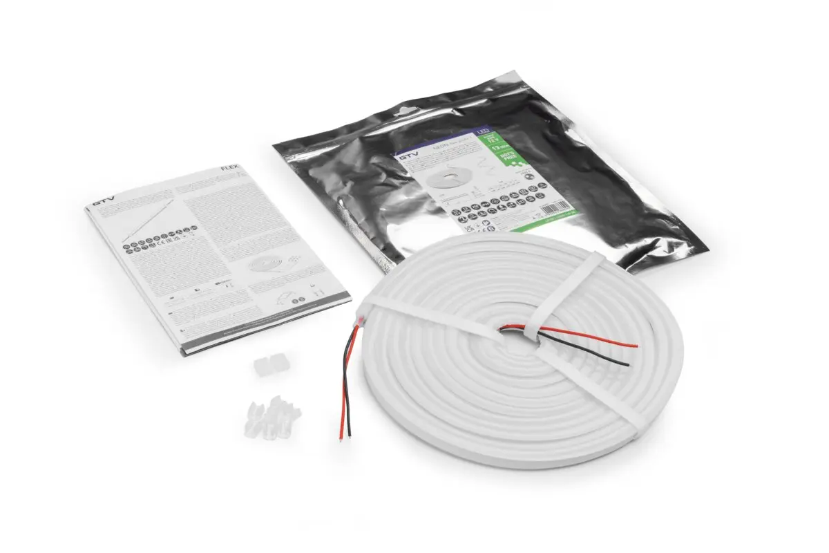 Banda LED NEON FLEX T, 12V, 13W/m, 4000K, lumina neutra, IP65, 6 mm, 5 m [1]