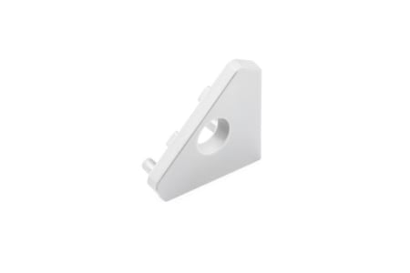 Profil banda LED - Capac cu orificiu profil GLAX colt aplicat, stanga/dreapta, alb (10 buc)