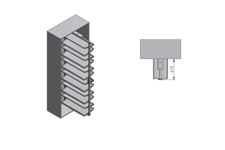 Suport pantofi rotativ ELITE, 10 rafturi, H1610-1760 mm, soft-close, antracit [8]