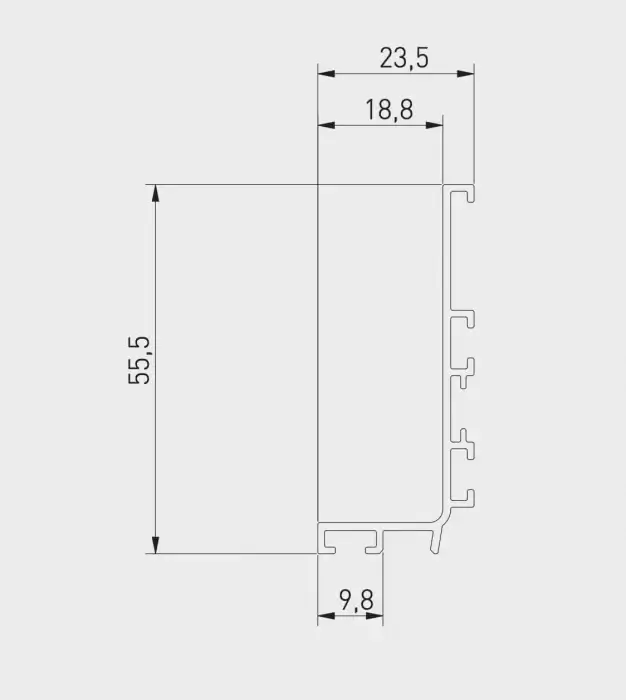 Profil maner L VELLO, LED, 4.1 m, inox [2]