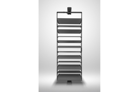 Suport pantofi rotativ ELITE, 12 rafturi, H1890-2040 mm, soft-close, antracit [5]