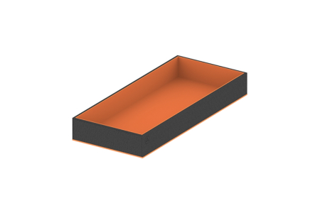 Accesorii dressing - Suport tip B2 pentru bijuterii, 200x460 mm, negru/portocaliu
