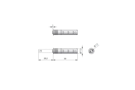Tip-on incastrat SALTO NOVA scurt, magnet, alb [1]