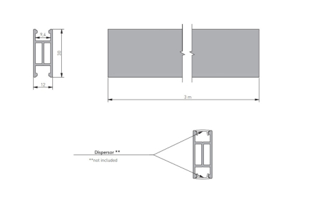 Bara haine DUO, canal LED, suporti laterali inclusi, L=3 m, alb mat [8]