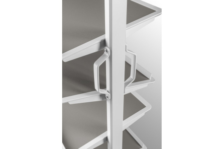 Suport pantofi rotativ ELITE, 10 rafturi, H1610-1760 mm, soft-close, alb [3]