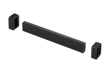 Accesorii dressing - Bara haine dreptunghiulara B, 33x12 mm, 3 m, suport inclus, negru mat