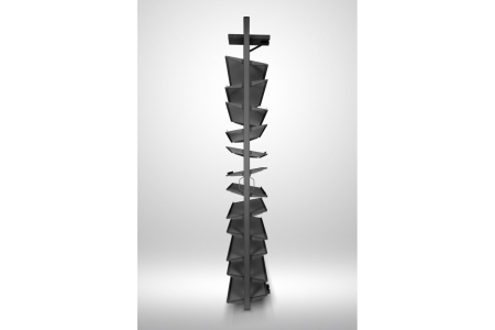 Suport pantofi rotativ ELITE, 12 rafturi, H1890-2040 mm, soft-close, antracit [6]