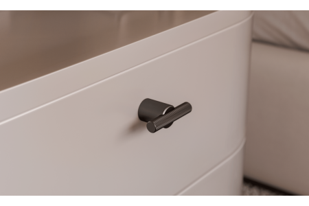 Buton mobila LINEA, 50x30 mm, Al, negru mat [1]