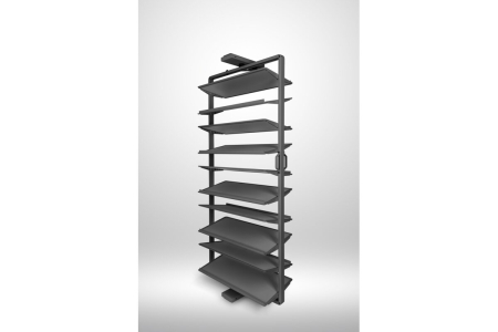 Suport pantofi rotativ ELITE, 10 rafturi, H1610-1760 mm, soft-close, antracit [3]