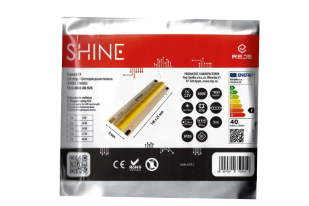 Banda LED COB SHINE 12V, 40W, 8 mm, 4000K, lumina neutra, 5 m [2]