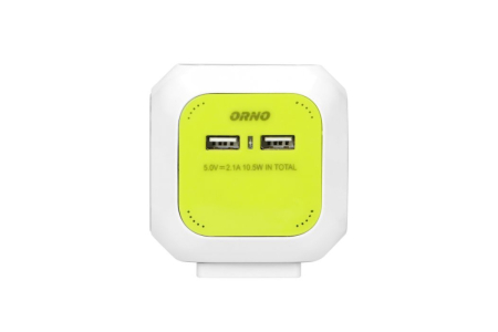 Prelungitor 4 prize Schuko, 2 x USB A, IP20, cablu 1.4 m, verde [2]