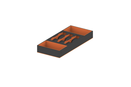 Accesorii dressing - Suport tip B1 pentru bijuterii, 200x460 mm, negru/portocaliu