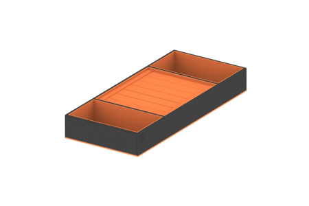 Accesorii dressing - Suport tip B3 pentru bijuterii, 200x460 mm, negru/portocaliu