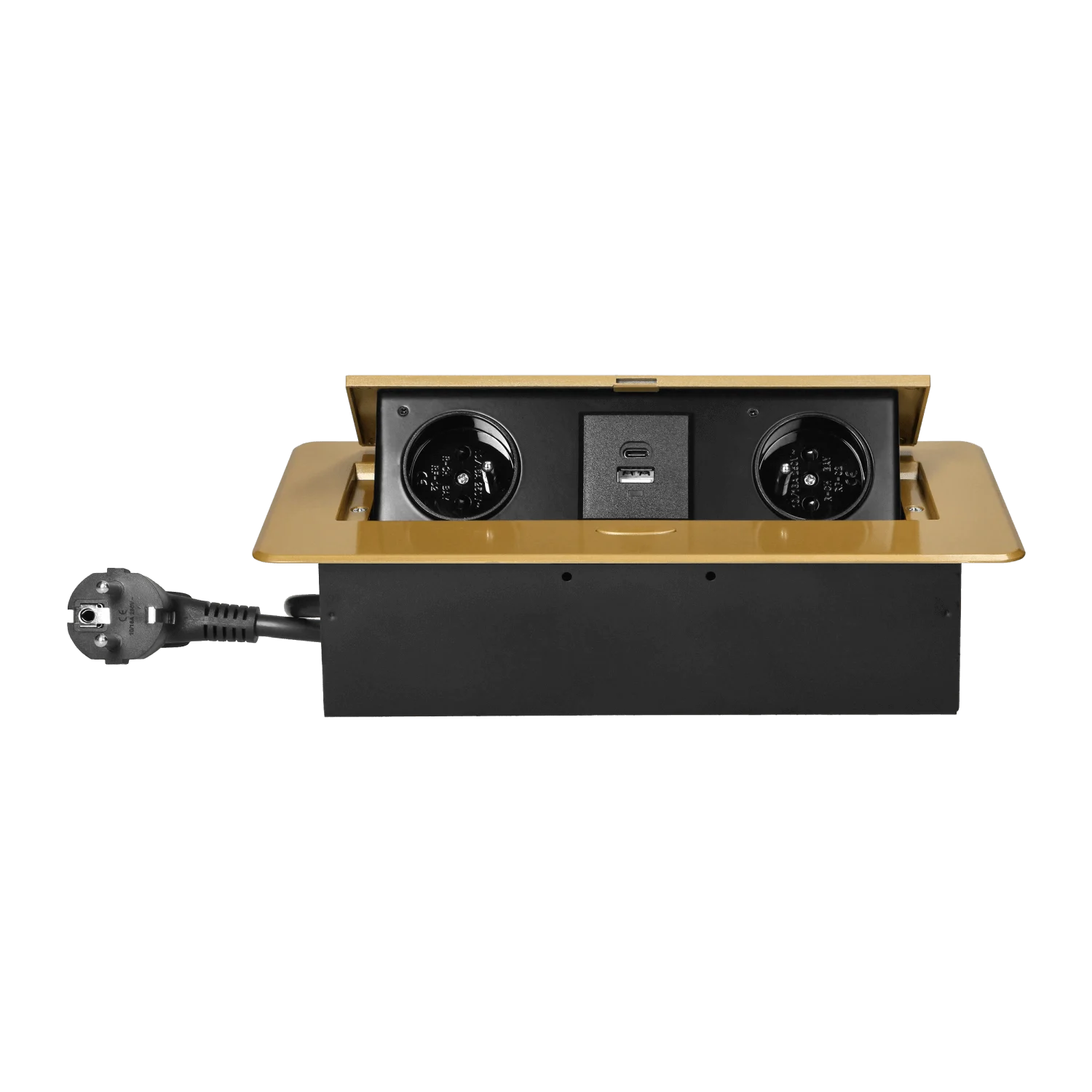 Priza incorporabila 2 x Schuko, USB A + C, 10W, cablu 1.8 m, auriu [2]