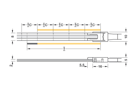 Banda LED COB Loox5, 24V, 9.6 W/m, 8 mm, 5000 K, lumina rece, 480 led/metru, 5 m [3]