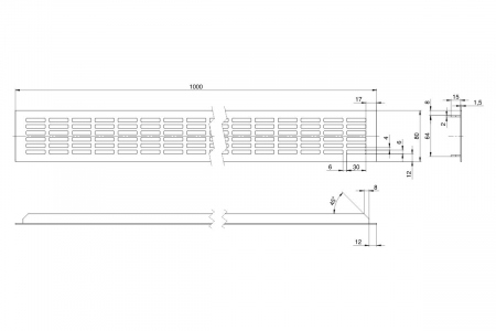 Grila ventilatie aluminiu, negru mat [1]