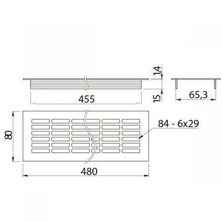 Grila ventilatie aluminiu, negru mat [1]