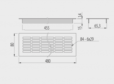 Grila ventilatie aluminiu, gri [1]