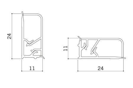 Inaltator blat rectangular 11x24 mm, 4 m, negru mat [4]