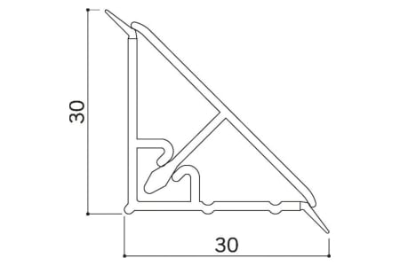 Inaltator blat triunghiular 30x30 mm, 4 m, aluminiu periat [3]