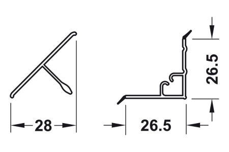 Inaltator blat triunghiular 30x30 mm, 4 m, aluminiu periat [4]