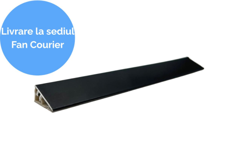 Konyhai munkalap szegélyléc és splashback - Inaltator blat triunghiular SLIM 24x11 mm, 4 m, negru mat