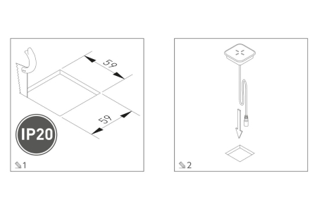 Incarcator wireless SQUARE 10W, incastrabil, 70x70 mm, negru [4]