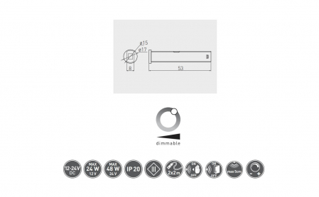 Intrerupator cu touch/ senzor banda LED, alb mat [3]