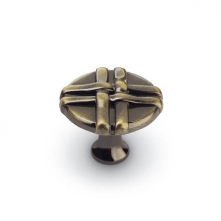 Buton mobila K100 34x27 mm, alama antichizata [0]