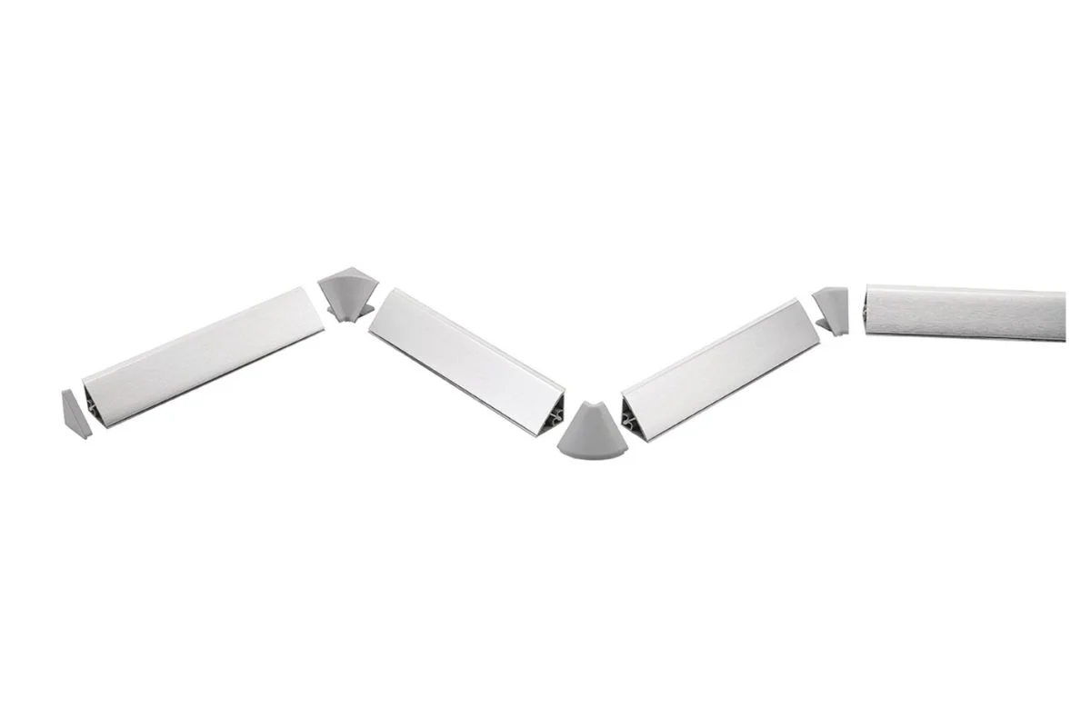 Kit accesorii inaltator blat triunghiular 30x30 mm, alb mat [1]