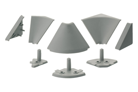 Кухненски плот и первази - Kit accesorii inaltator blat triunghiular 30x30 mm, gri