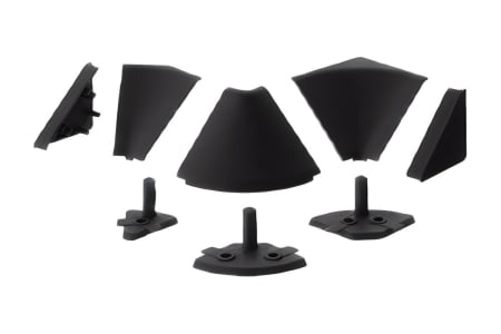 Кухненски плот и первази - Kit accesorii inaltator blat triunghiular 30x30 mm, negru