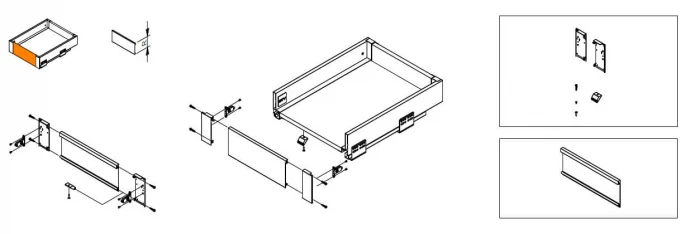 Kit sertar interior AxisPro H86 mm, negru [3]