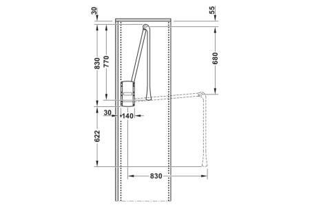 Lift haine reglabil 770 - 1200 mm, 10 kg, negru + crom [1]