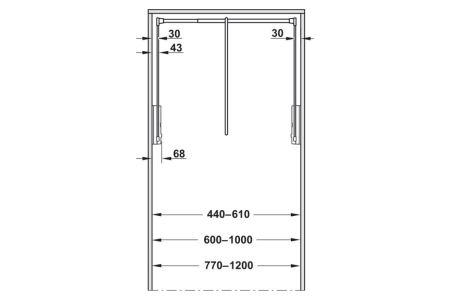 Lift haine reglabil 770 - 1200 mm, 10 kg, negru + crom [2]