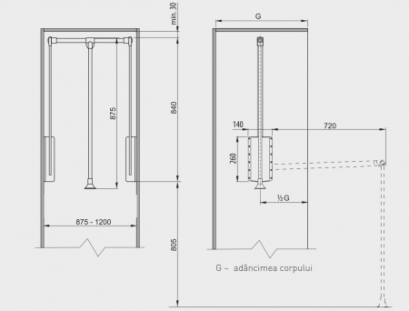 Lift haine reglabil 875-1200 mm, antracit [2]