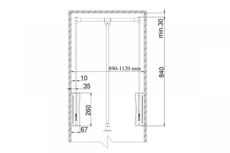 Lift umerase reglabil 540-710 mm, negru mat [1]