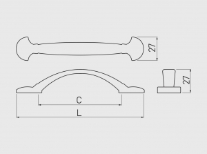 Maner mobila ACERA 96 mm, alama antichizata [2]