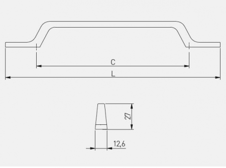 Maner mobila FLAVIO 96 mm, inox [1]