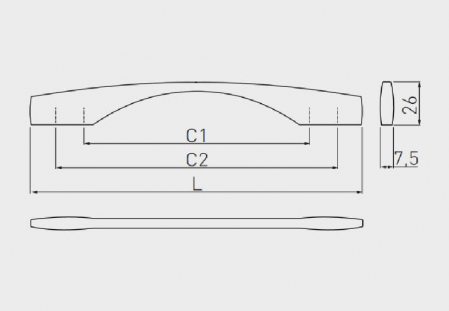 Maner mobila ANCONA 128 mm, cromat [2]