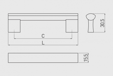 Maner mobila B311 96 mm, negru mat [1]