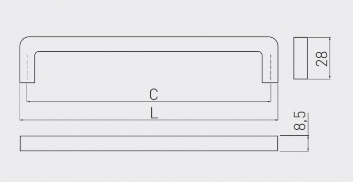 Maner mobila BAGIO 128 mm, aluminiu [1]