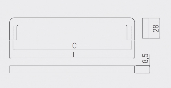 Maner mobila Bagio 128 mm, negru mat [3]