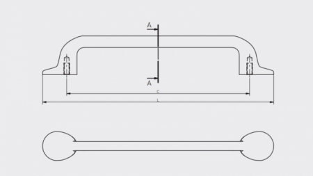 Maner mobila FABRICIO 192 mm, gold [3]