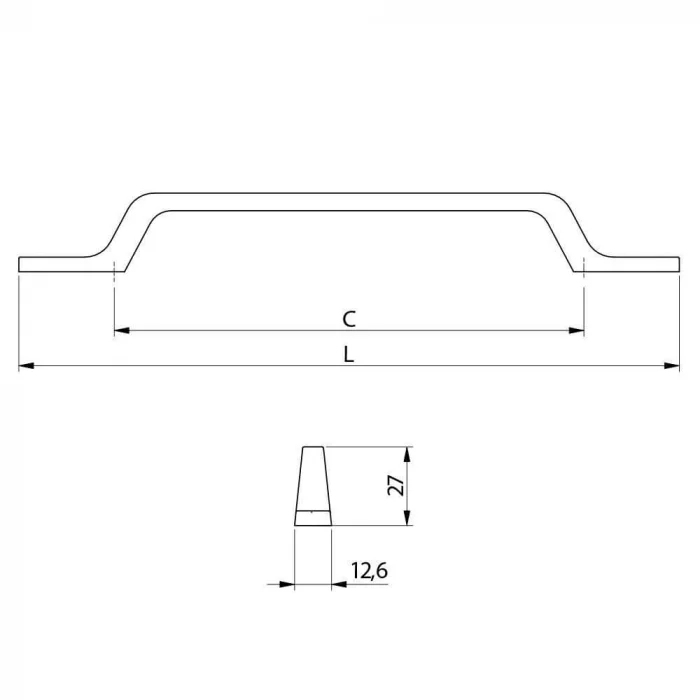Maner mobila FLAVIO 128 mm, negru mat [4]